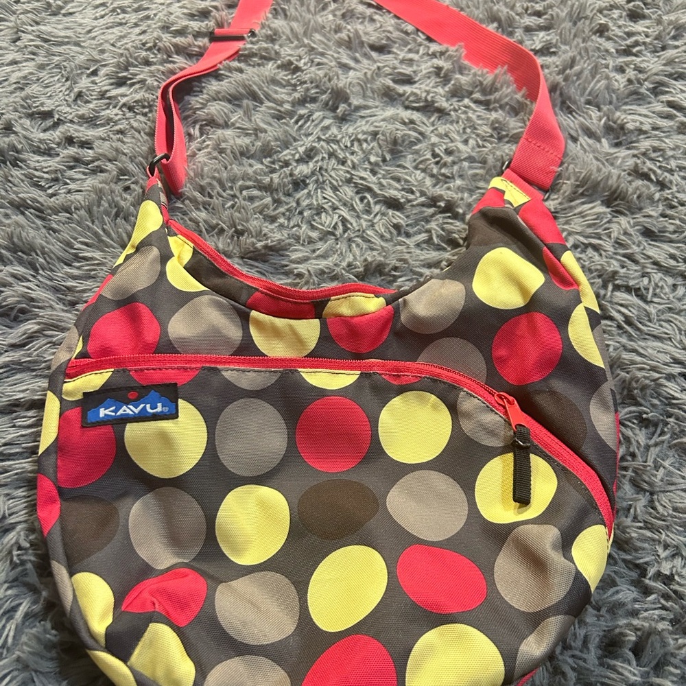 Kavu Polka Dot Shoulder Bag - Red, Yellow, Brown DISCOUNTED SHIPPING‎